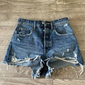 Levi's Women's Distressed Denim Shorts - Blue